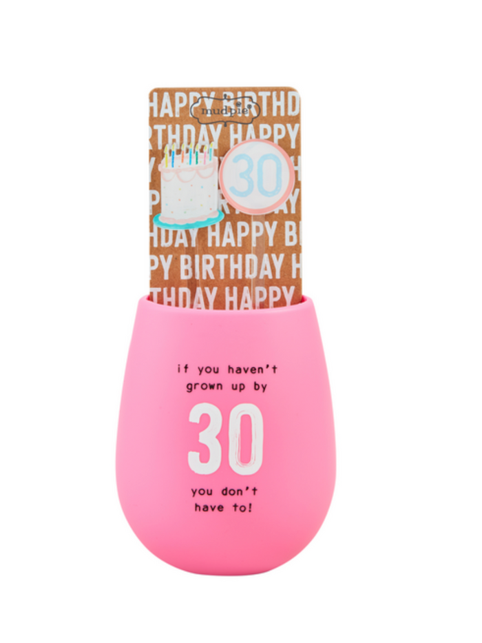 30th Birthday Silicone Wine Set