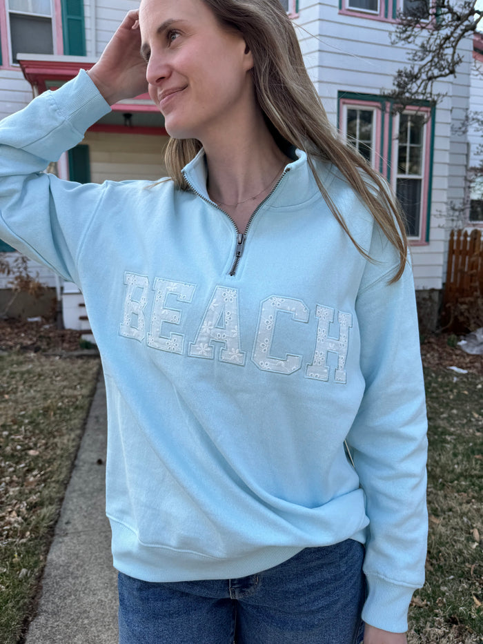 Eyelet Beach Quarter Zip