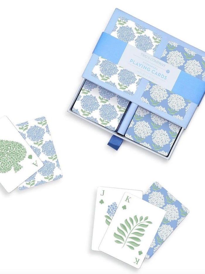 Hydrangea Double Deck Textured Playing Cards in Gift Box