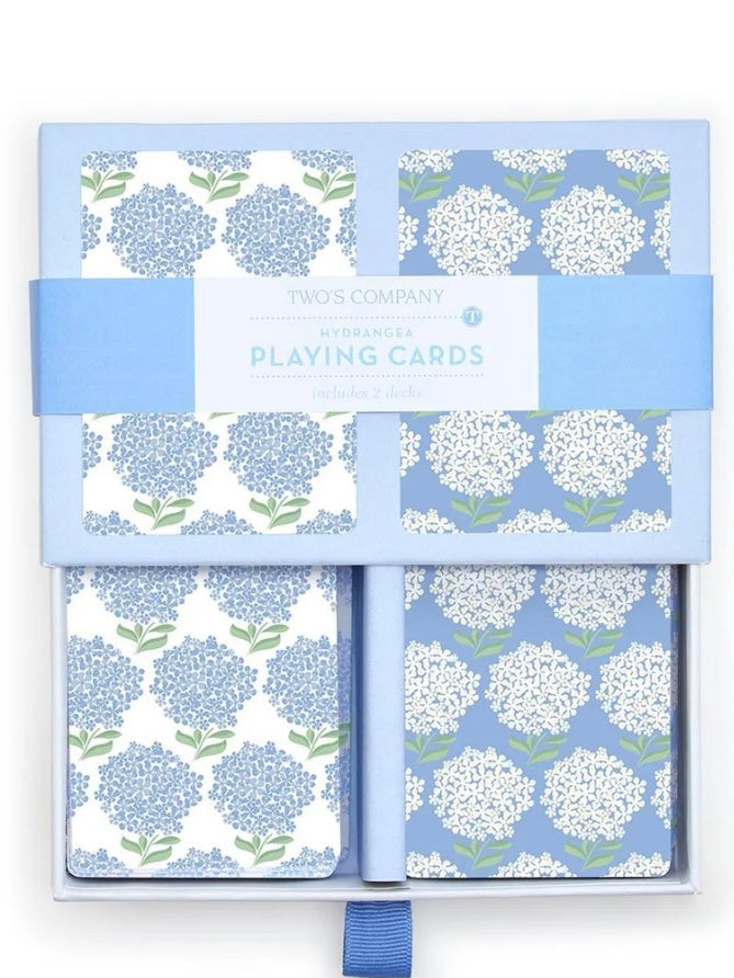 Hydrangea Double Deck Textured Playing Cards in Gift Box
