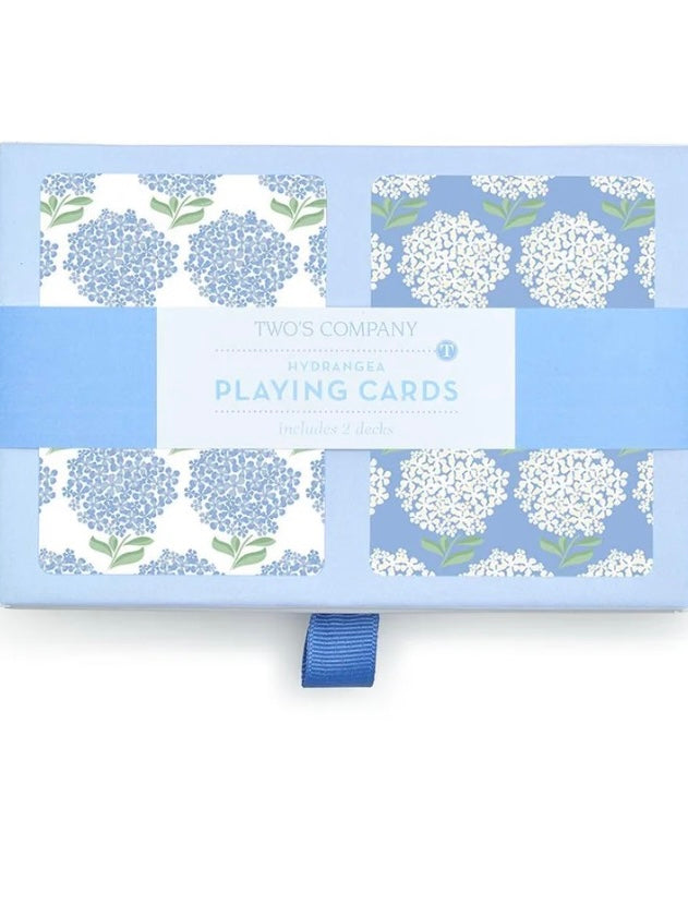 Hydrangea Double Deck Textured Playing Cards in Gift Box