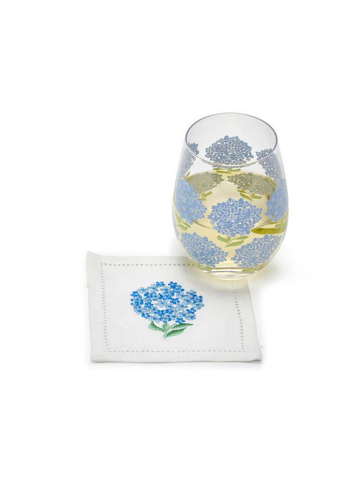 Hydrangea Stemless Wine Glass