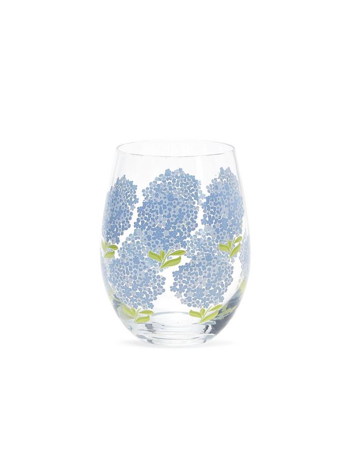 Hydrangea Stemless Wine Glass