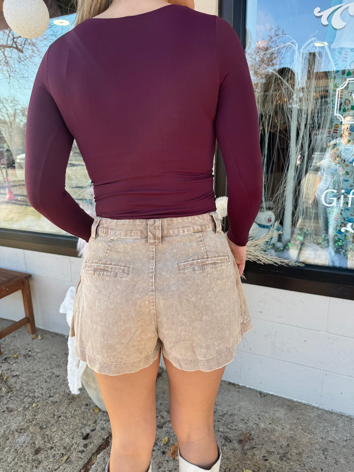 Cinnamon Corduroy Skirt