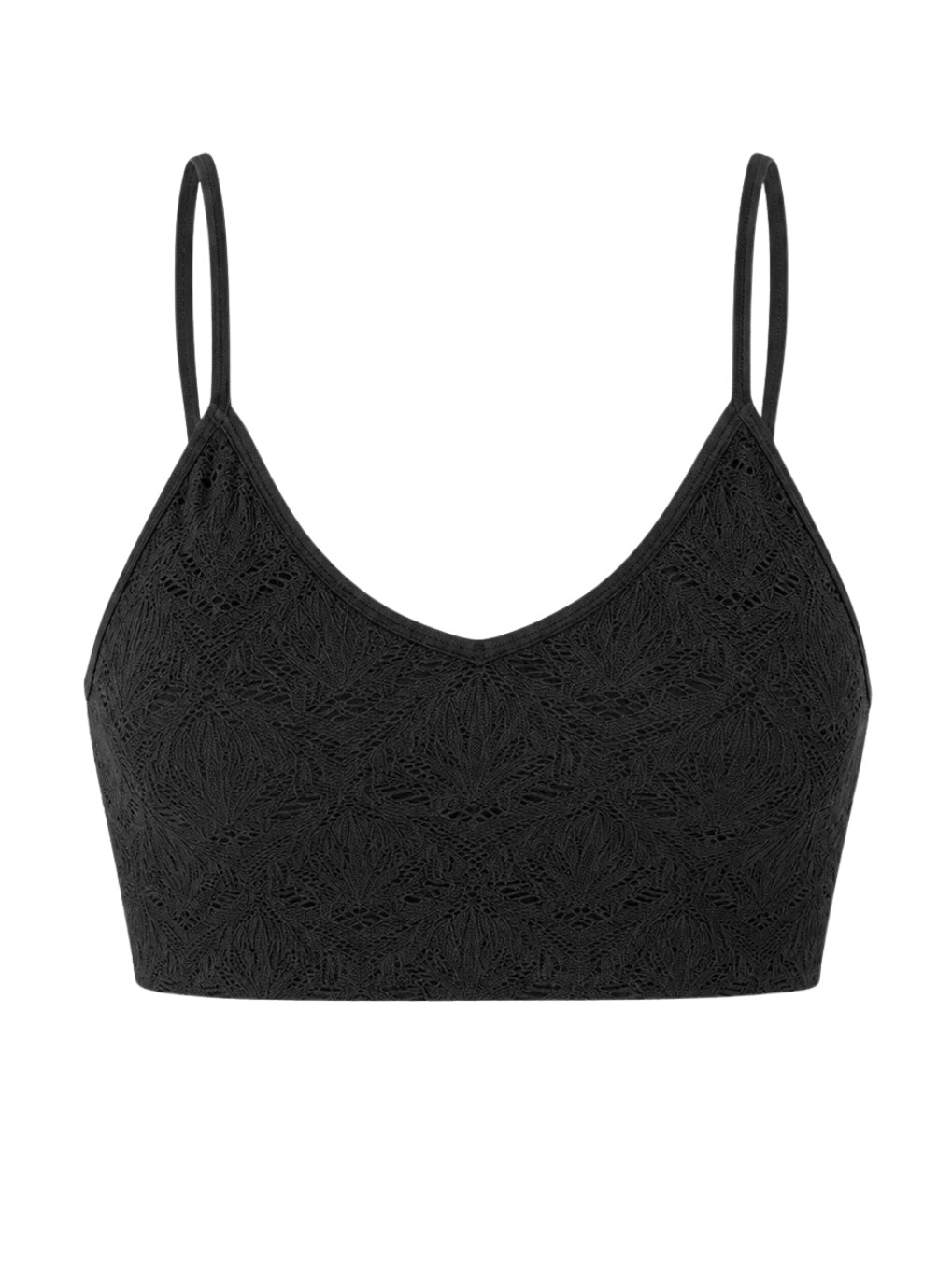 Textured Lace Triangle Cut-Out Bralette
