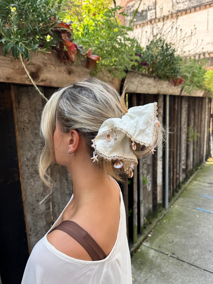 Bohemian Seashell Scrunchie