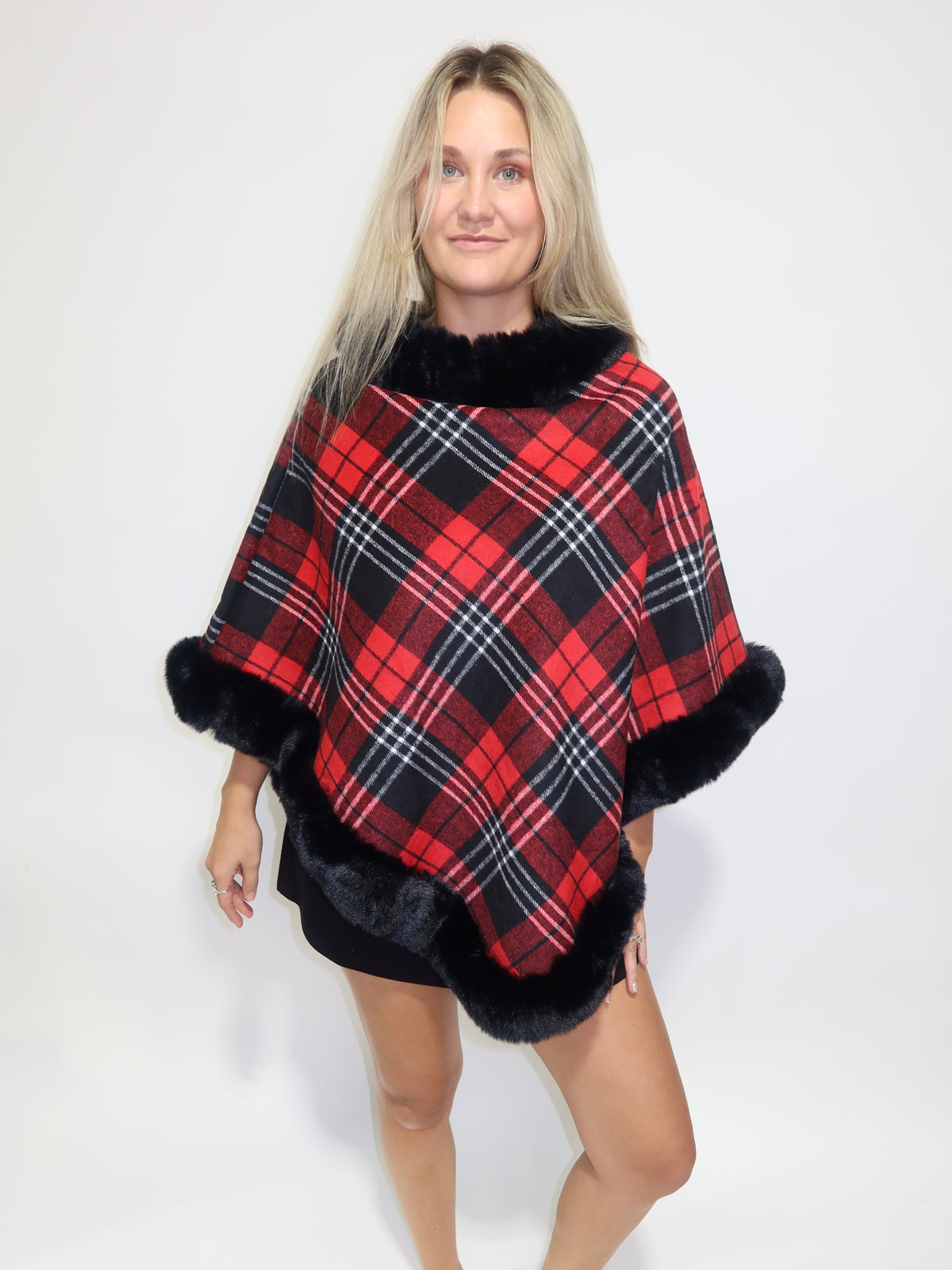 Maeve Plaid Poncho