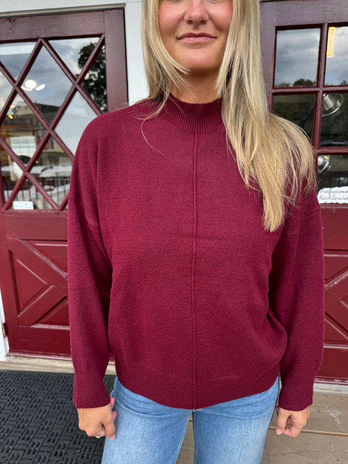 Berry Mockneck Sweater