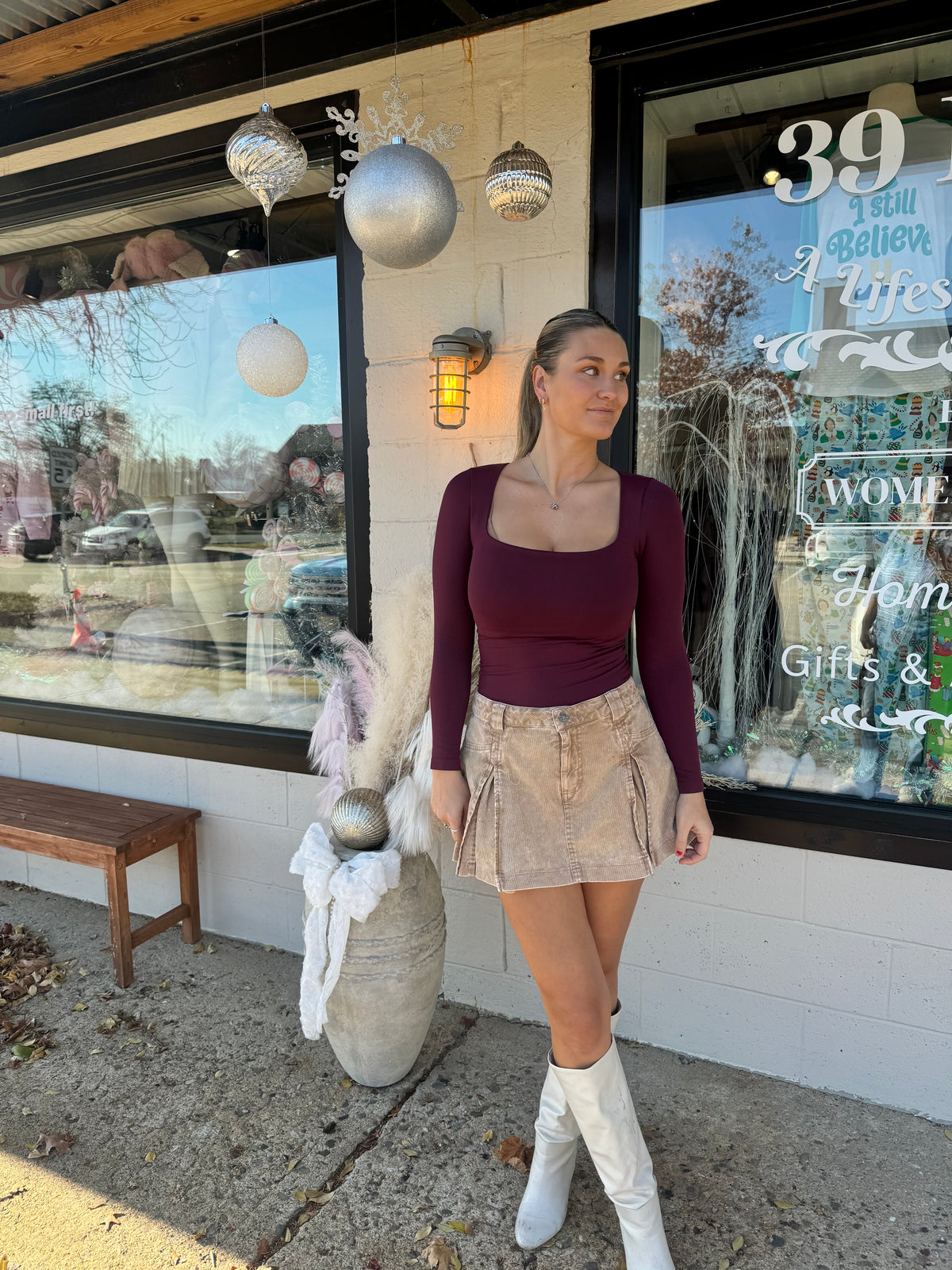 Cinnamon Corduroy Skirt