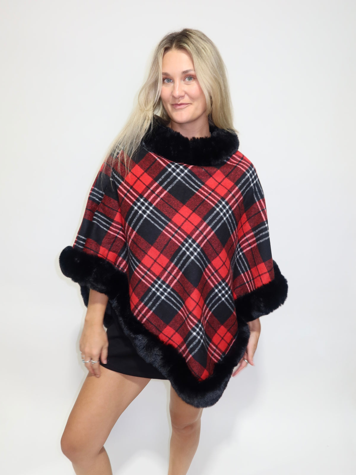 Maeve Plaid Poncho