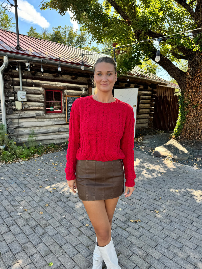 Cherry Cable knit Sweater