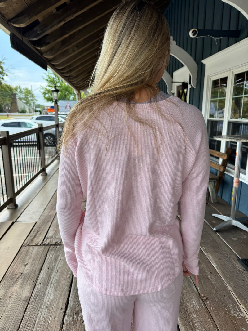 Waffle Crewneck Top