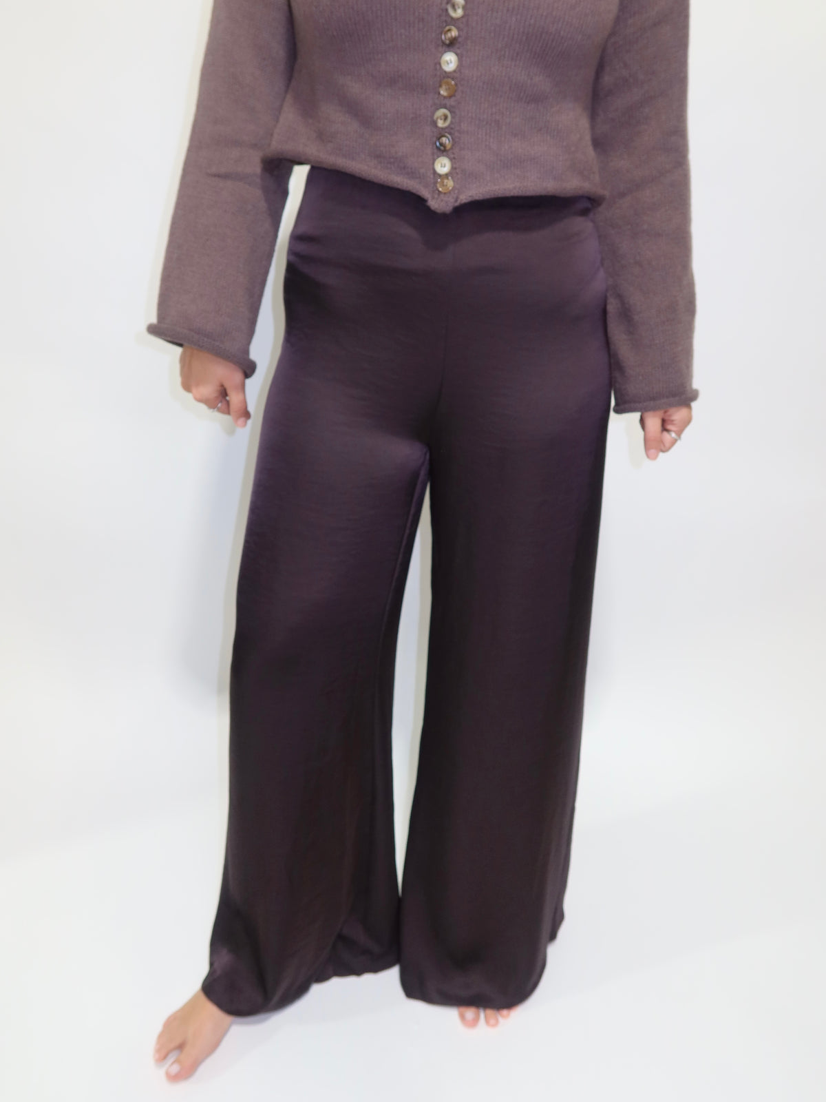 Chocolate Fondant Satin Pants