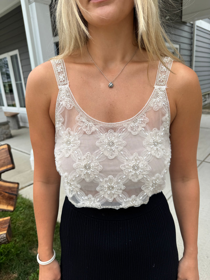 Daisy Beaded Tank