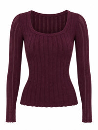 Pointelle Long Sleeve Top