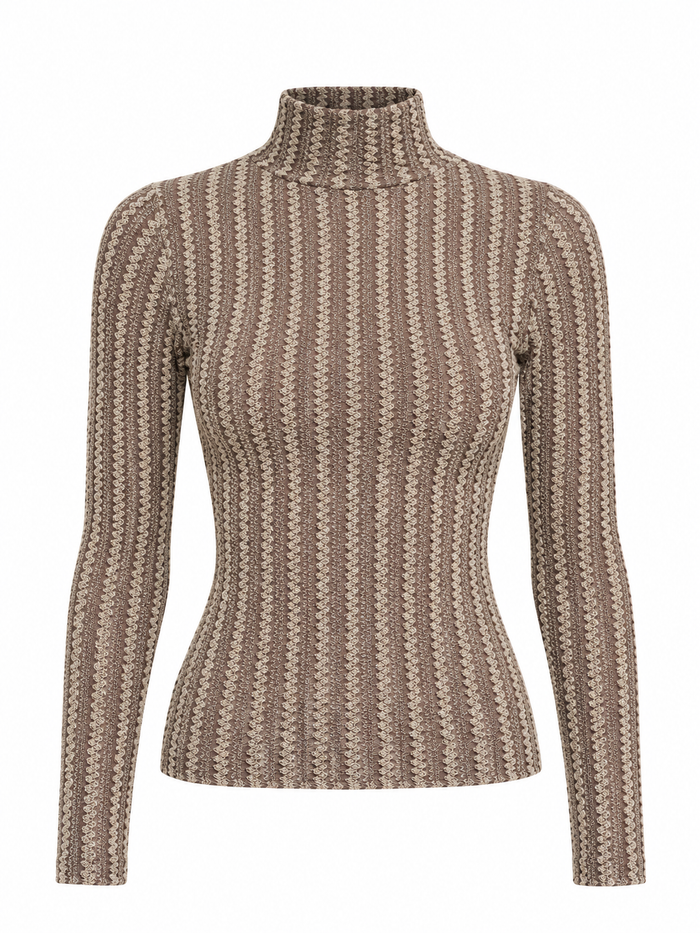 Pointelle Mockneck Top
