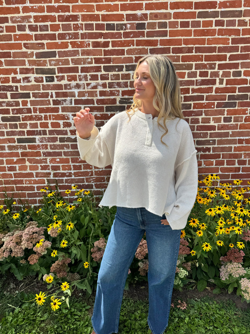 Boyfriend Henley Sweater