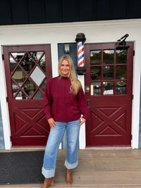 Berry Mockneck Sweater