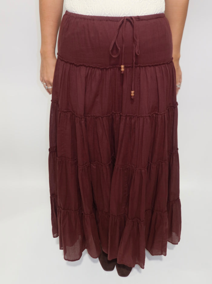 Wine Maxi Skirt