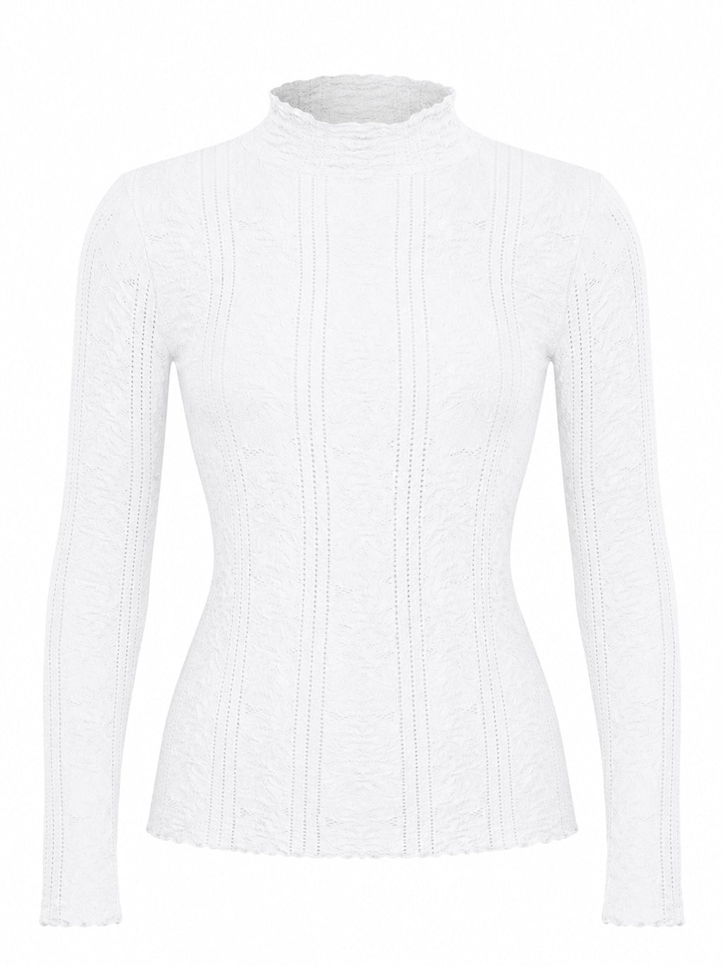 Pointelle Mockneck Top