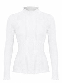 Pointelle Mockneck Top