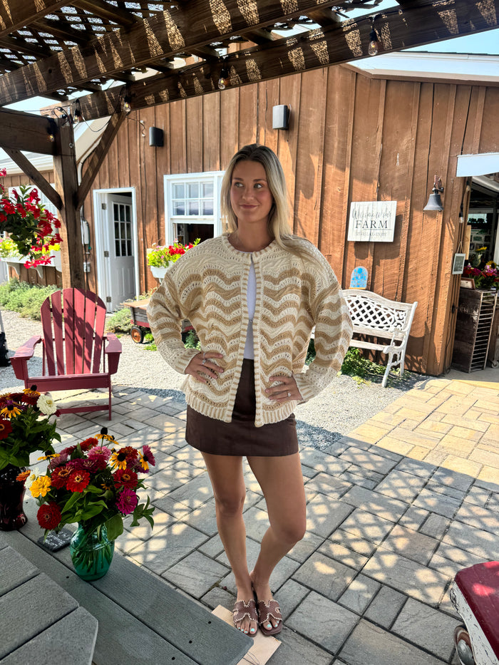 Wavy Crochet Cardigan