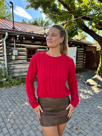 Cherry Cable knit Sweater