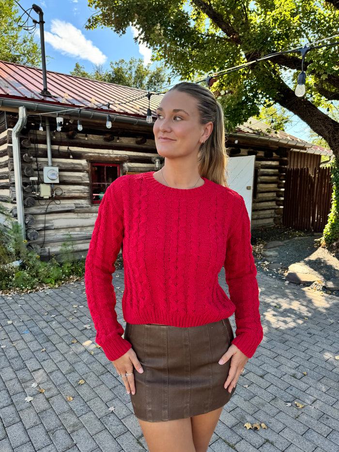 Cherry Cable knit Sweater