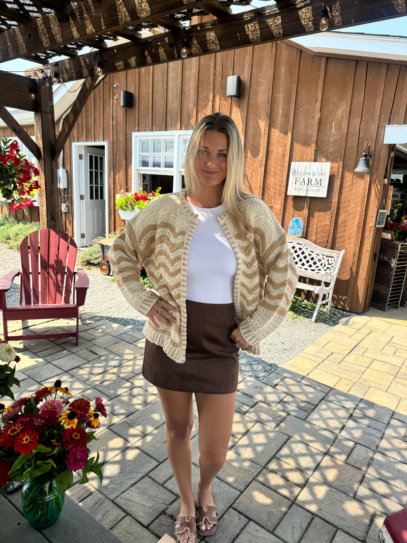 Wavy Crochet Cardigan