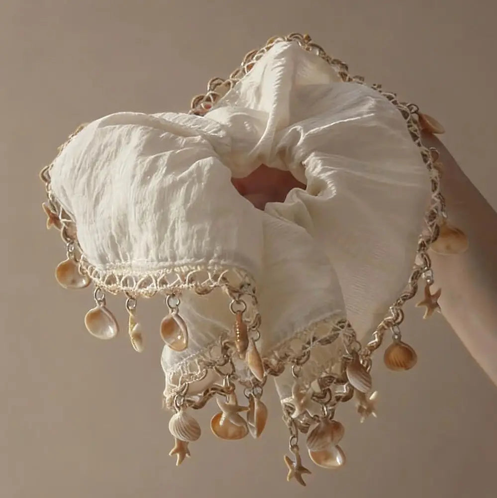 Bohemian Seashell Scrunchie