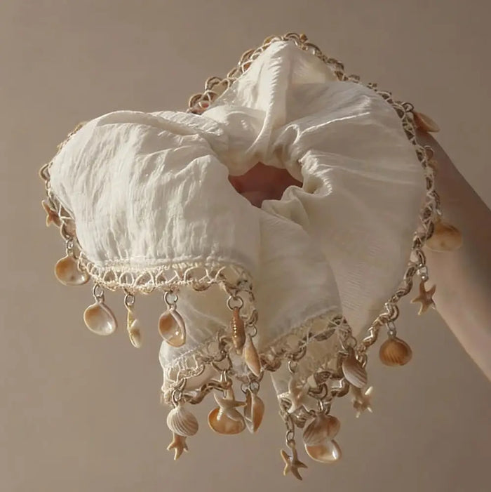 Bohemian Seashell Scrunchie