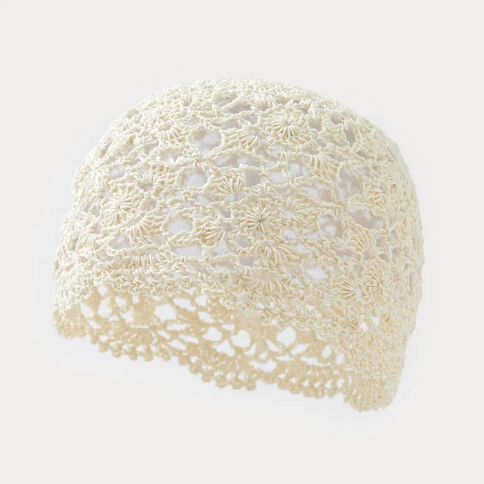 Crochet Knit Floral Cap