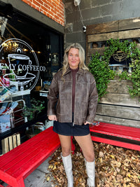 Chestnut Faux Leather Jacket