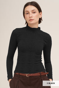 Pointelle Mockneck Top