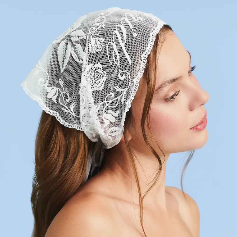 Bride Lace Headscarf
