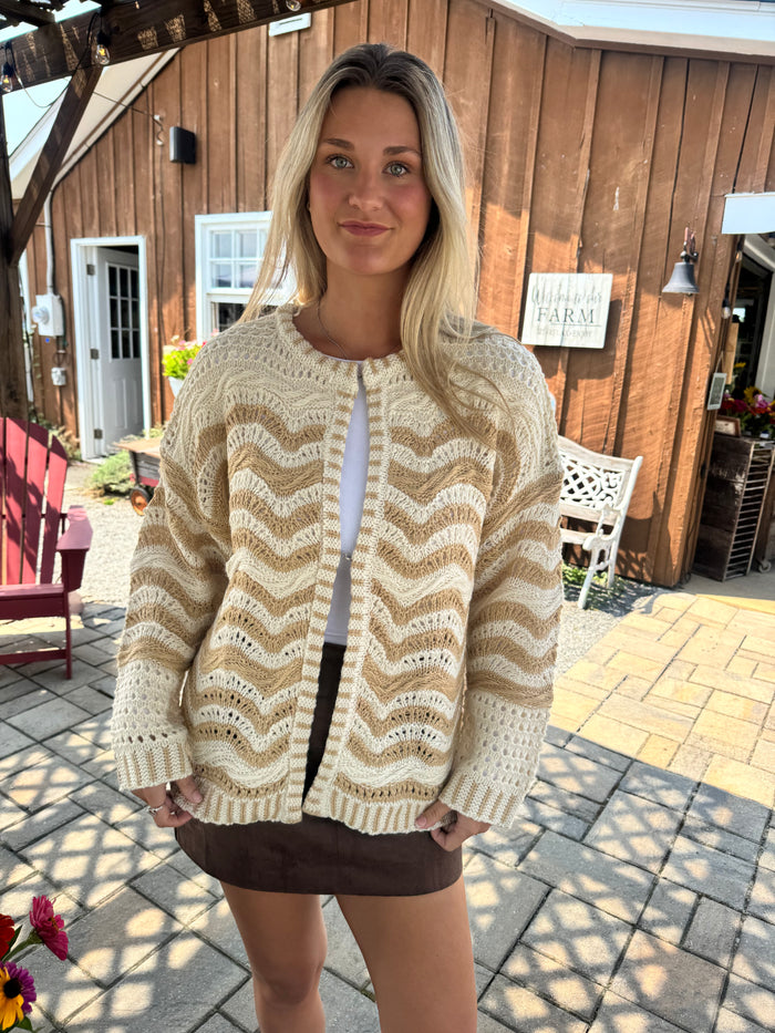 Wavy Crochet Cardigan