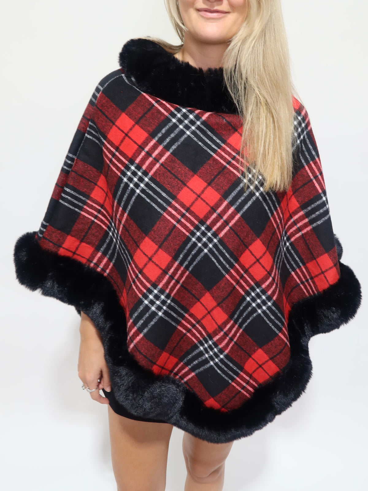 Maeve Plaid Poncho