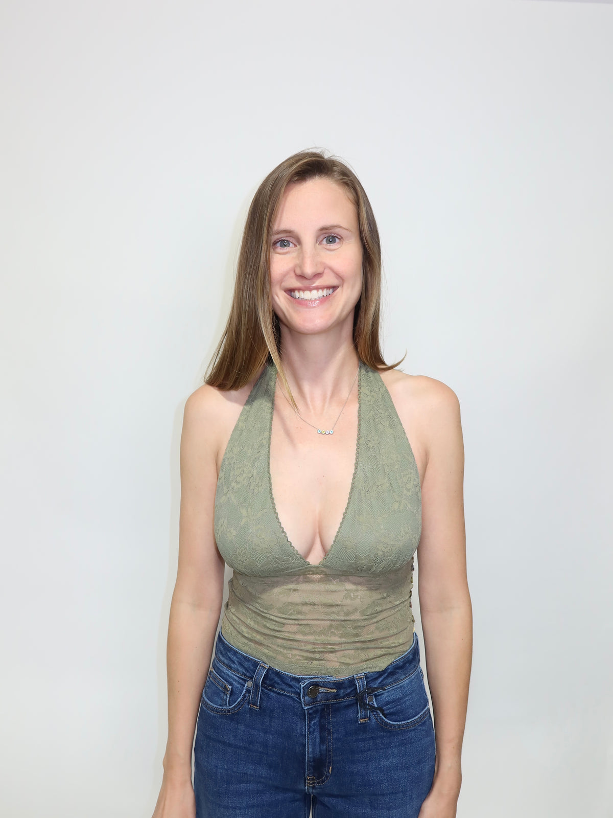 Olive Halter Top