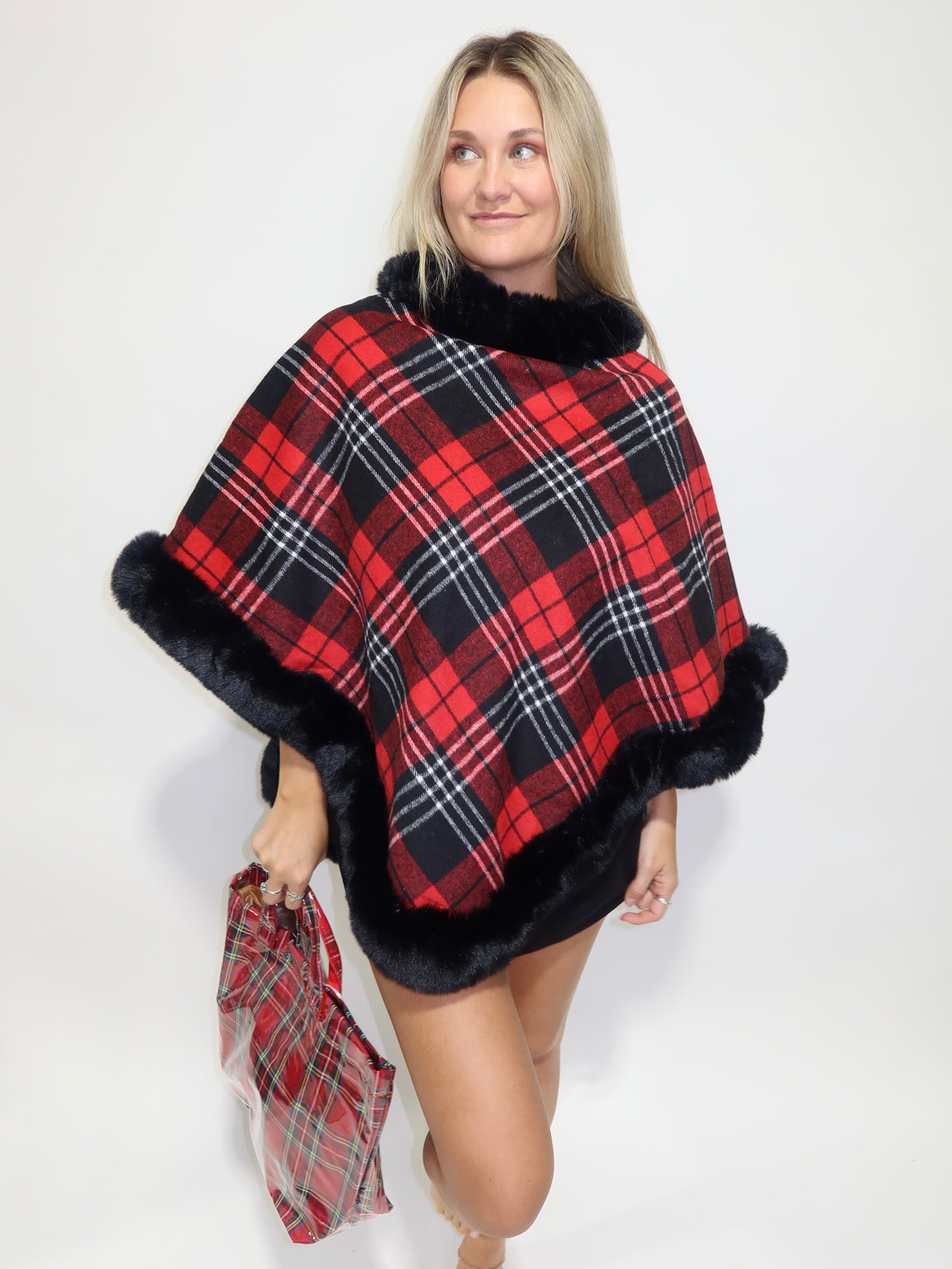 Maeve Plaid Poncho