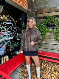 Chestnut Faux Leather Jacket