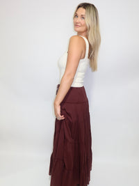 Wine Maxi Skirt