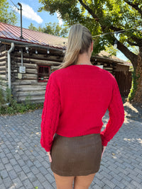 Cherry Cable knit Sweater
