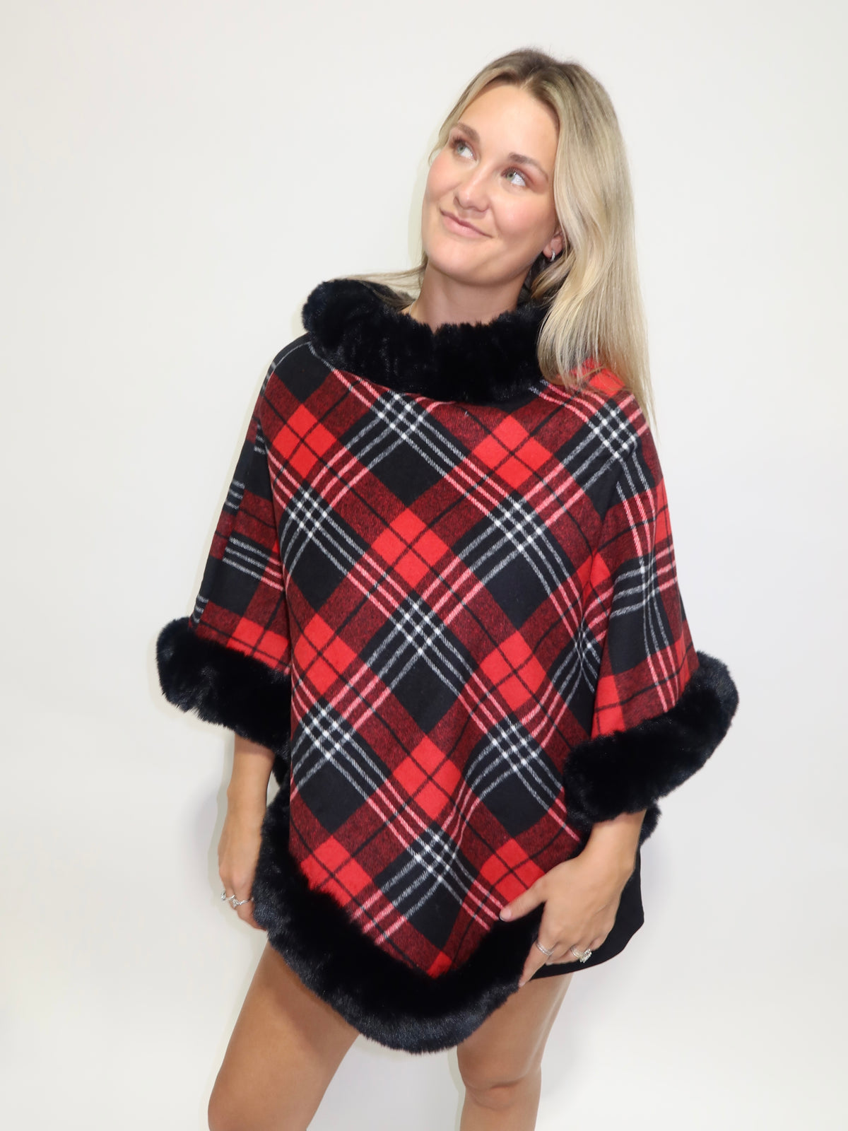 Maeve Plaid Poncho