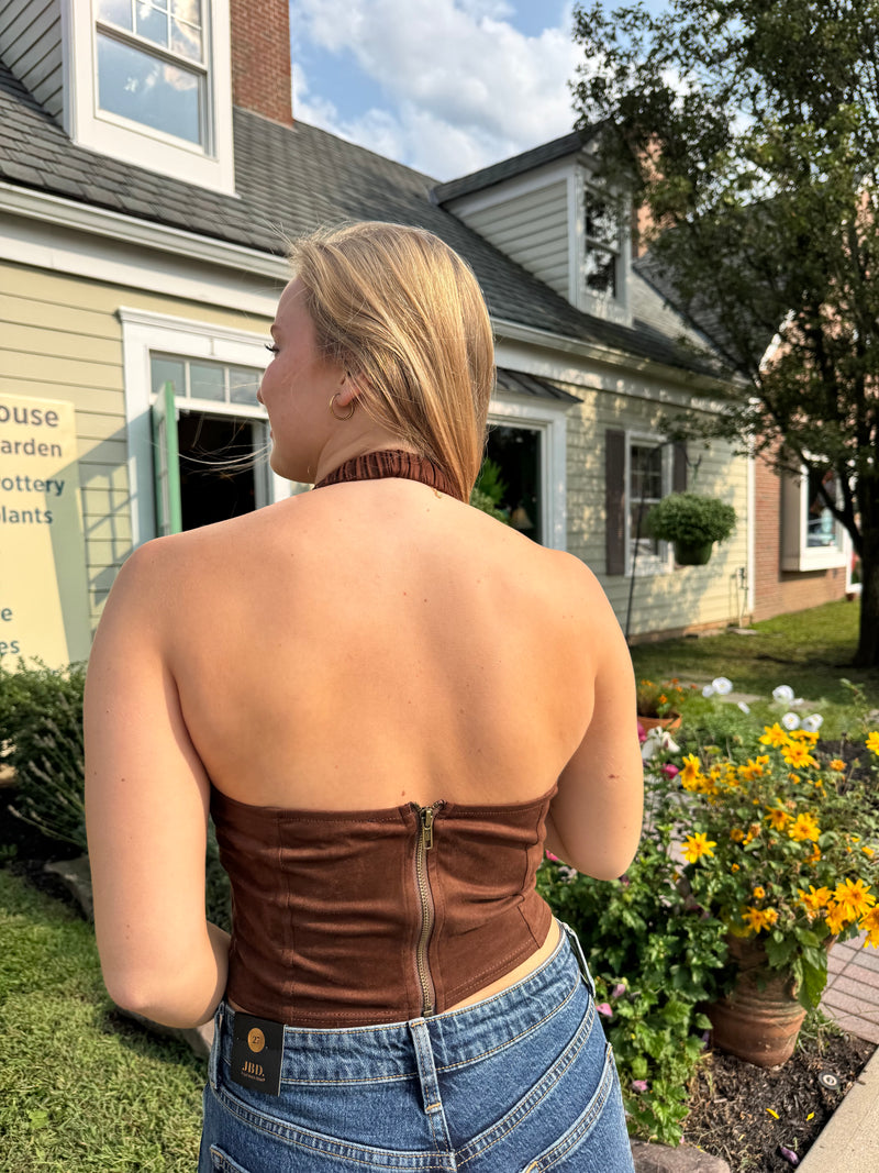 Chocolate Suede Halter