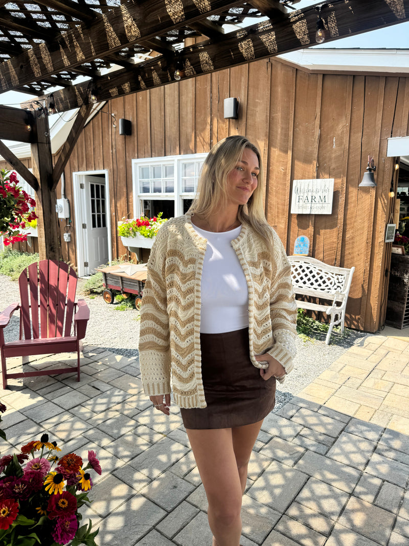 Wavy Crochet Cardigan