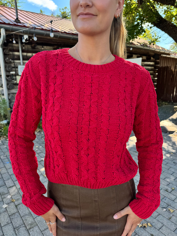 Cherry Cable knit Sweater
