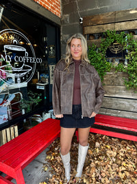 Chestnut Faux Leather Jacket