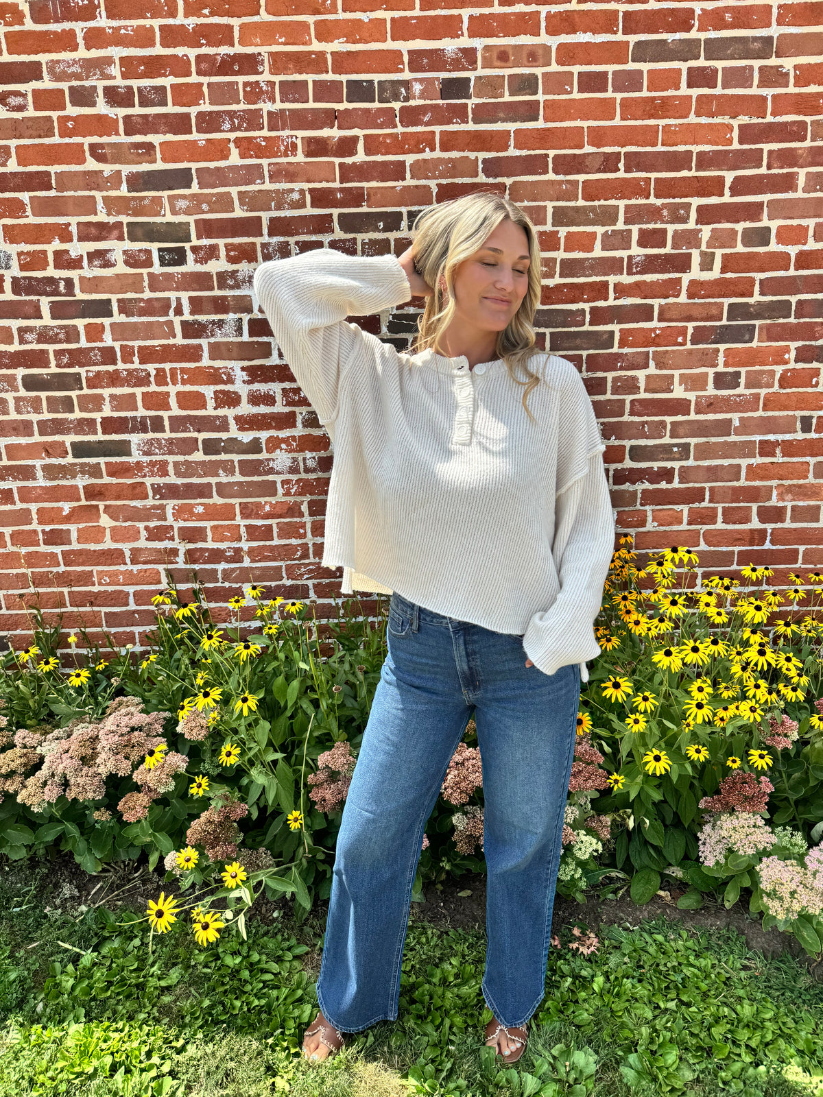 Boyfriend Henley Sweater
