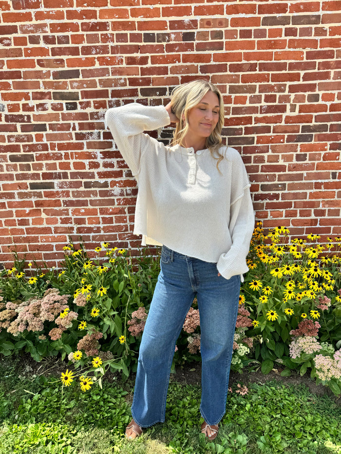Boyfriend Henley Sweater