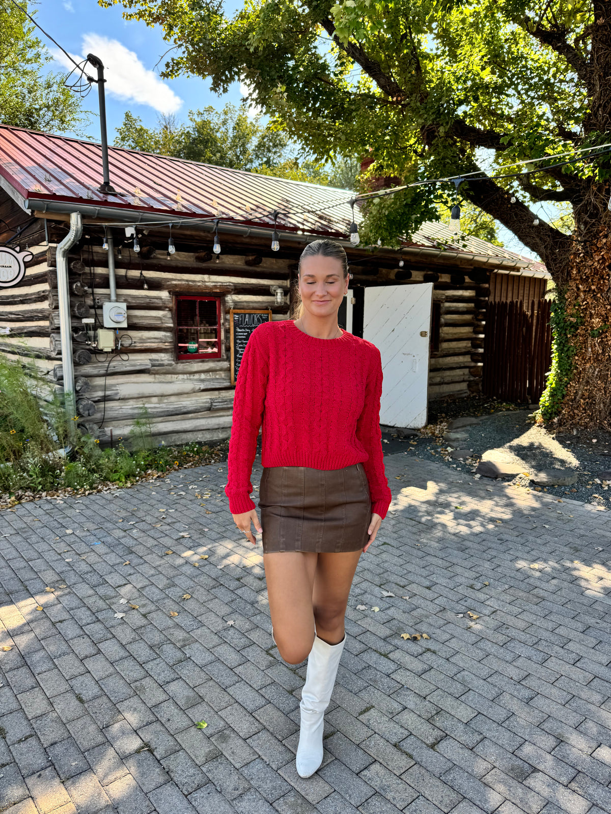 Cherry Cable knit Sweater
